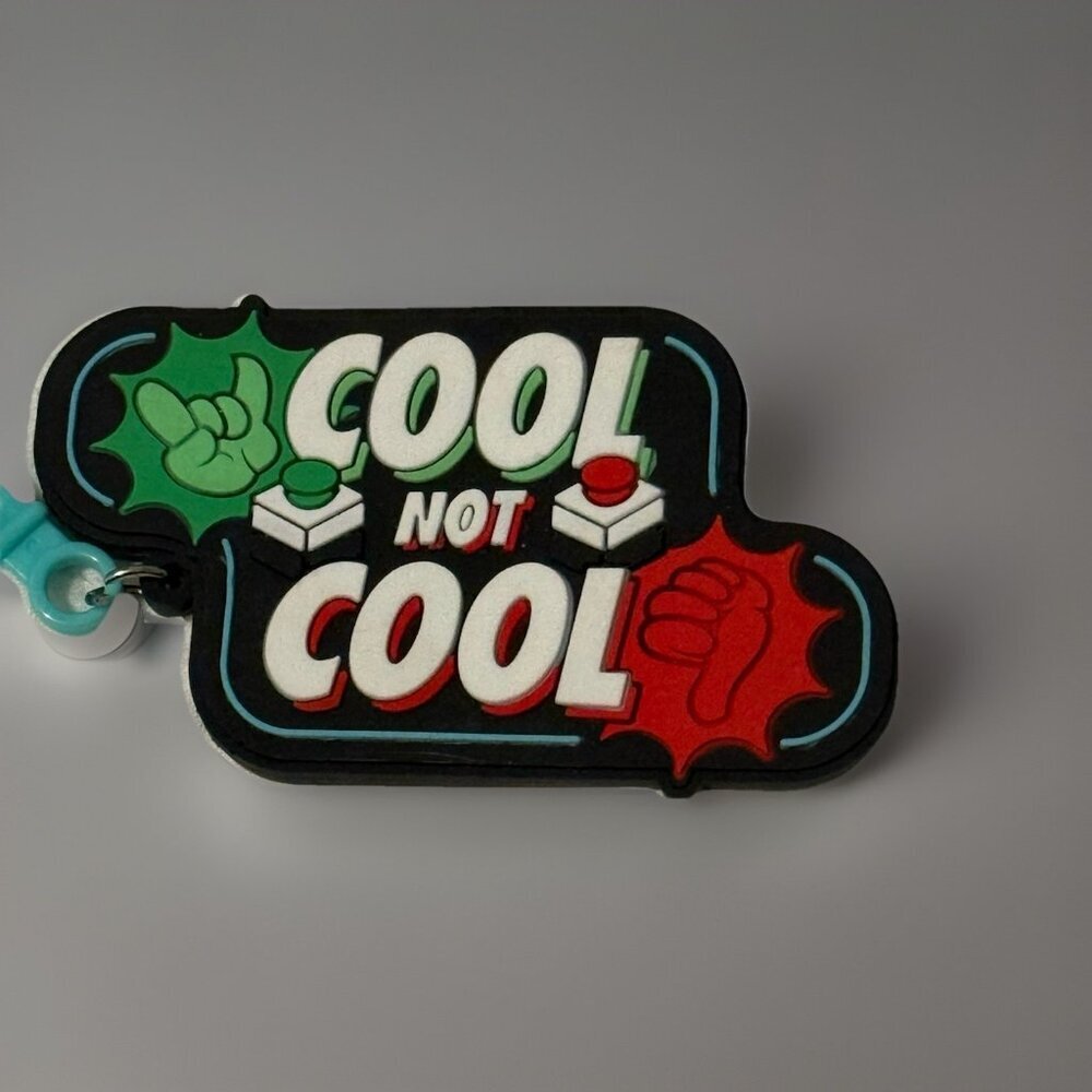 Cool, Not Cool Dude Perfect KeyChain RARE Bag Backpack Keys Accessory Green Red - Picture 3 of 5